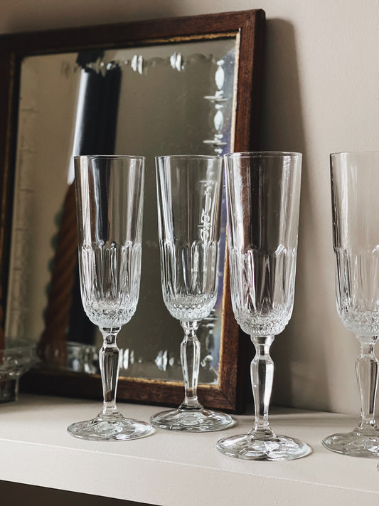 Flûtes à champagne en verre ciselé — Arsène