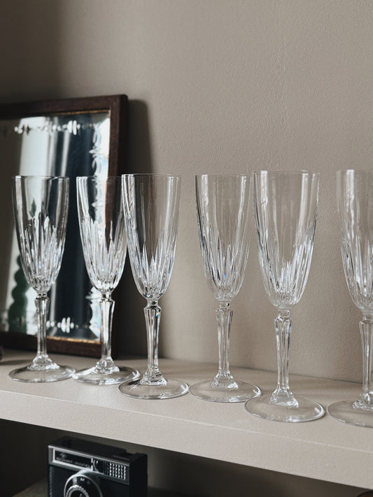 Flûtes à champagne en cristal ciselé — Arsène