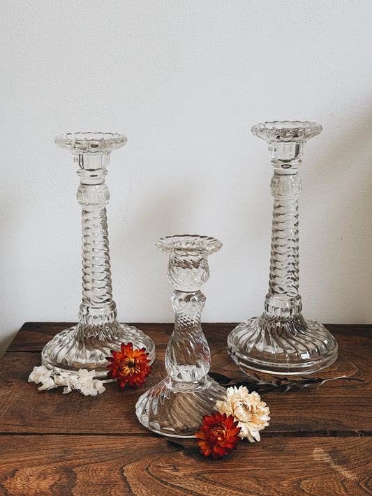 3 Bougeoirs en verre — Andrea