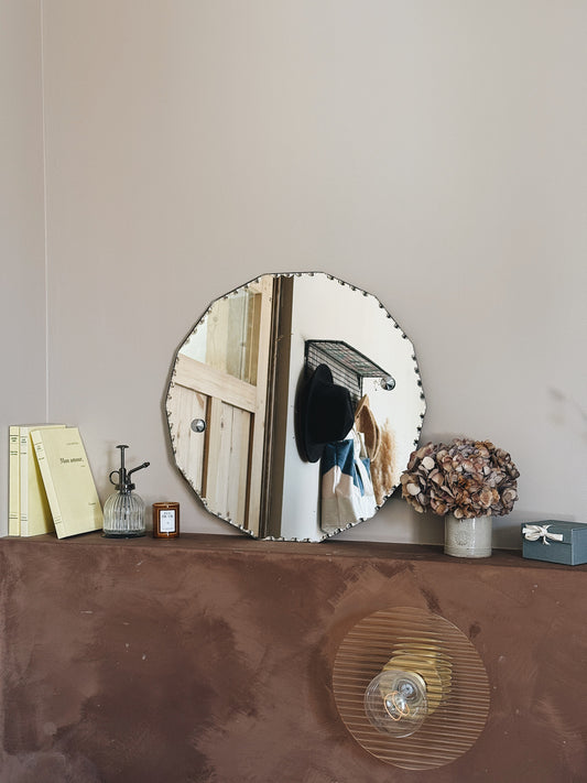 Miroir rond ancien biseauté — Paulette
