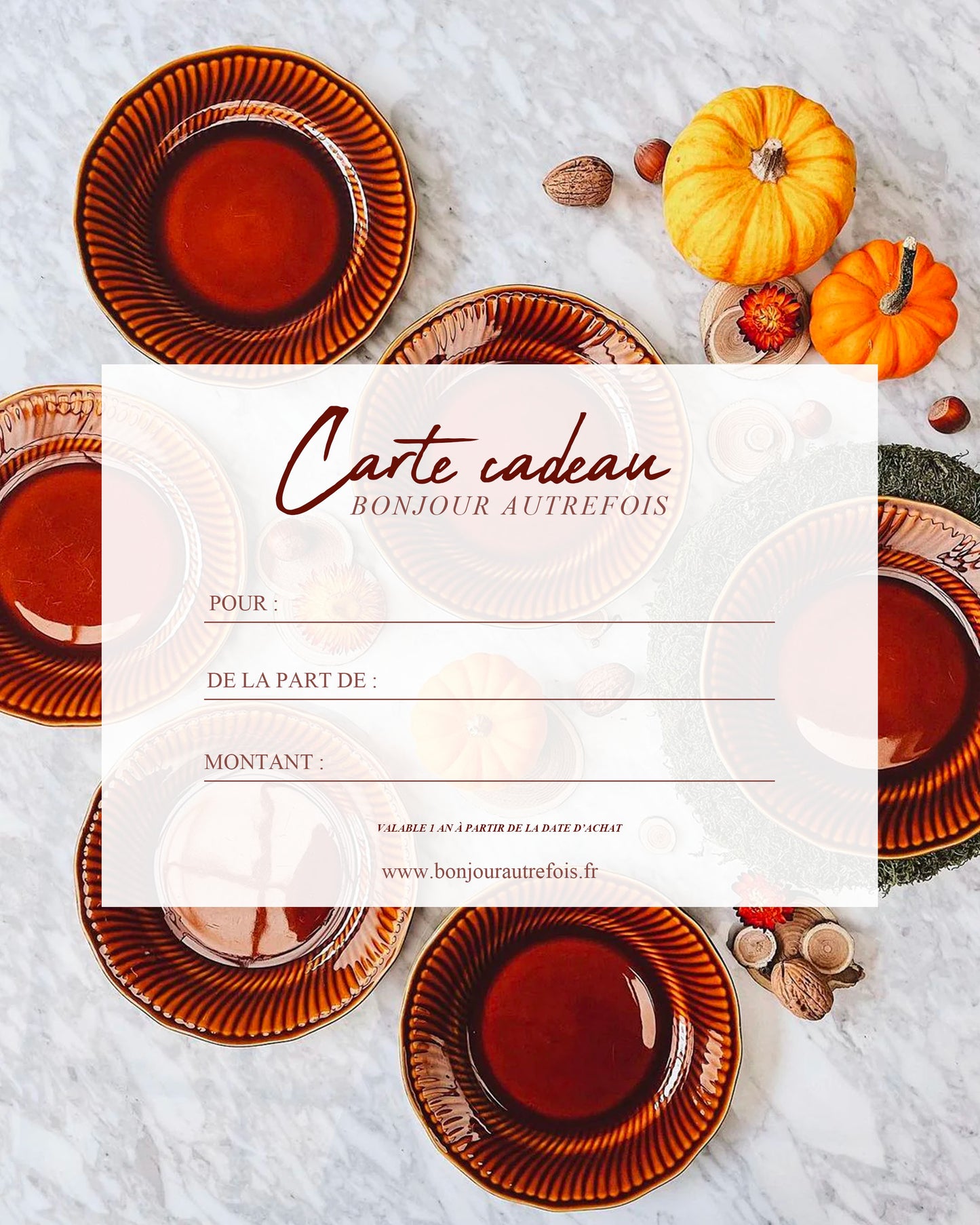 Carte cadeau BONJOUR AUTREFOIS