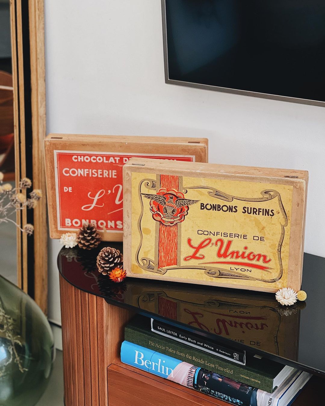 Boîtes anciennes de confiseries "L'Union" en bois — Célestin