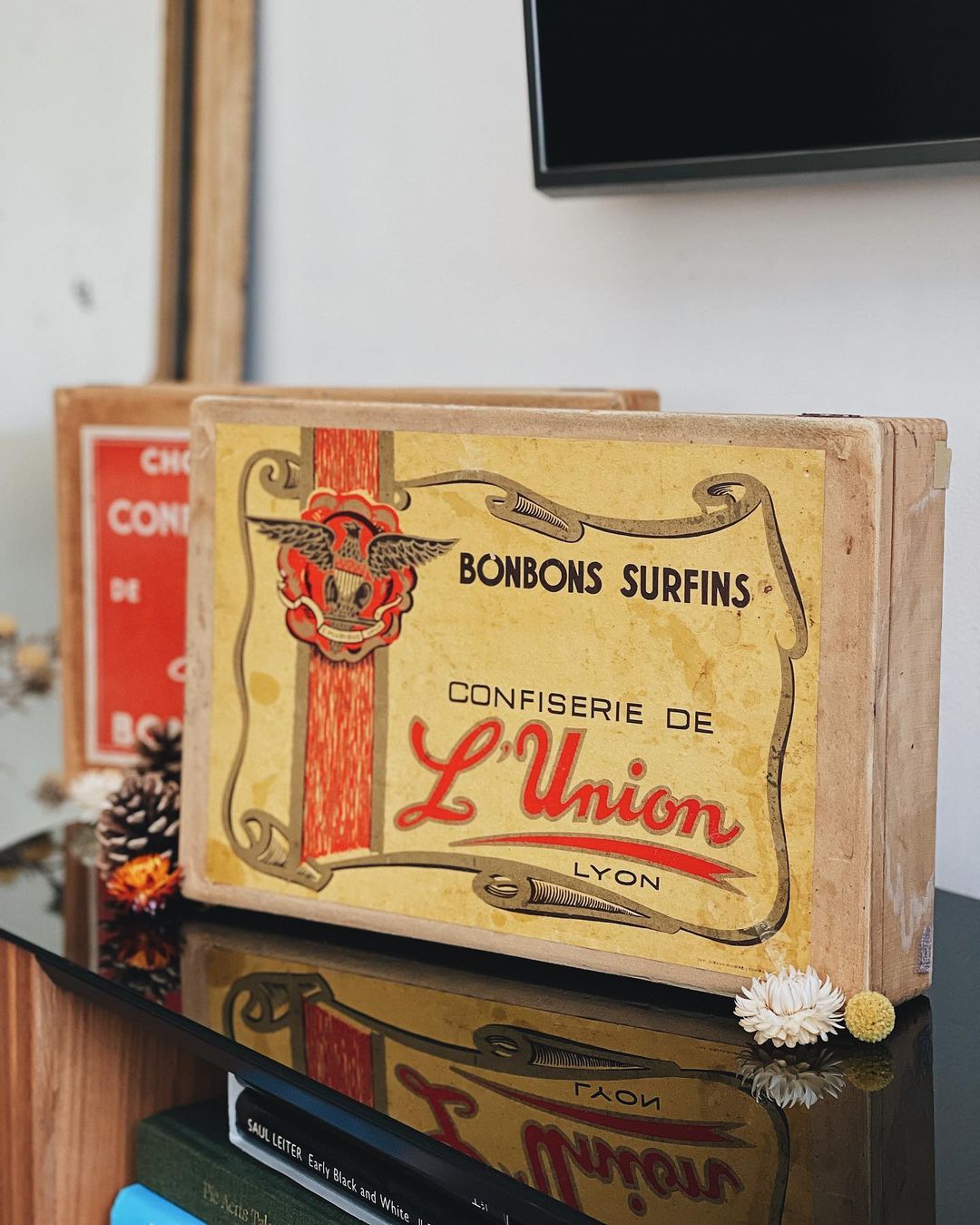 Boîtes anciennes de confiseries "L'Union" en bois — Célestin