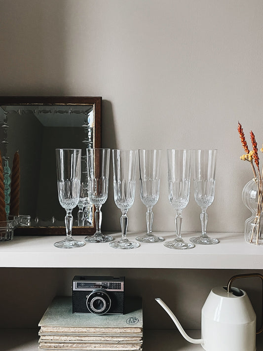 Flûtes à champagne en verre ciselé — Arsène