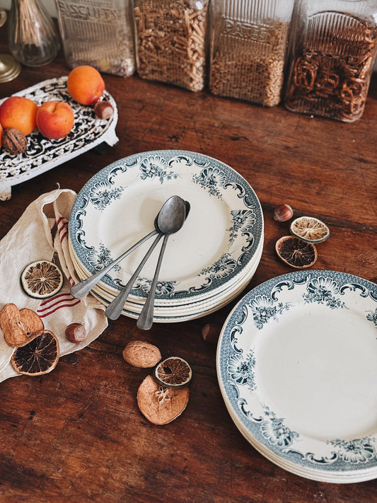 Assiettes à dessert terre de fer "La Vallière" — Victorine