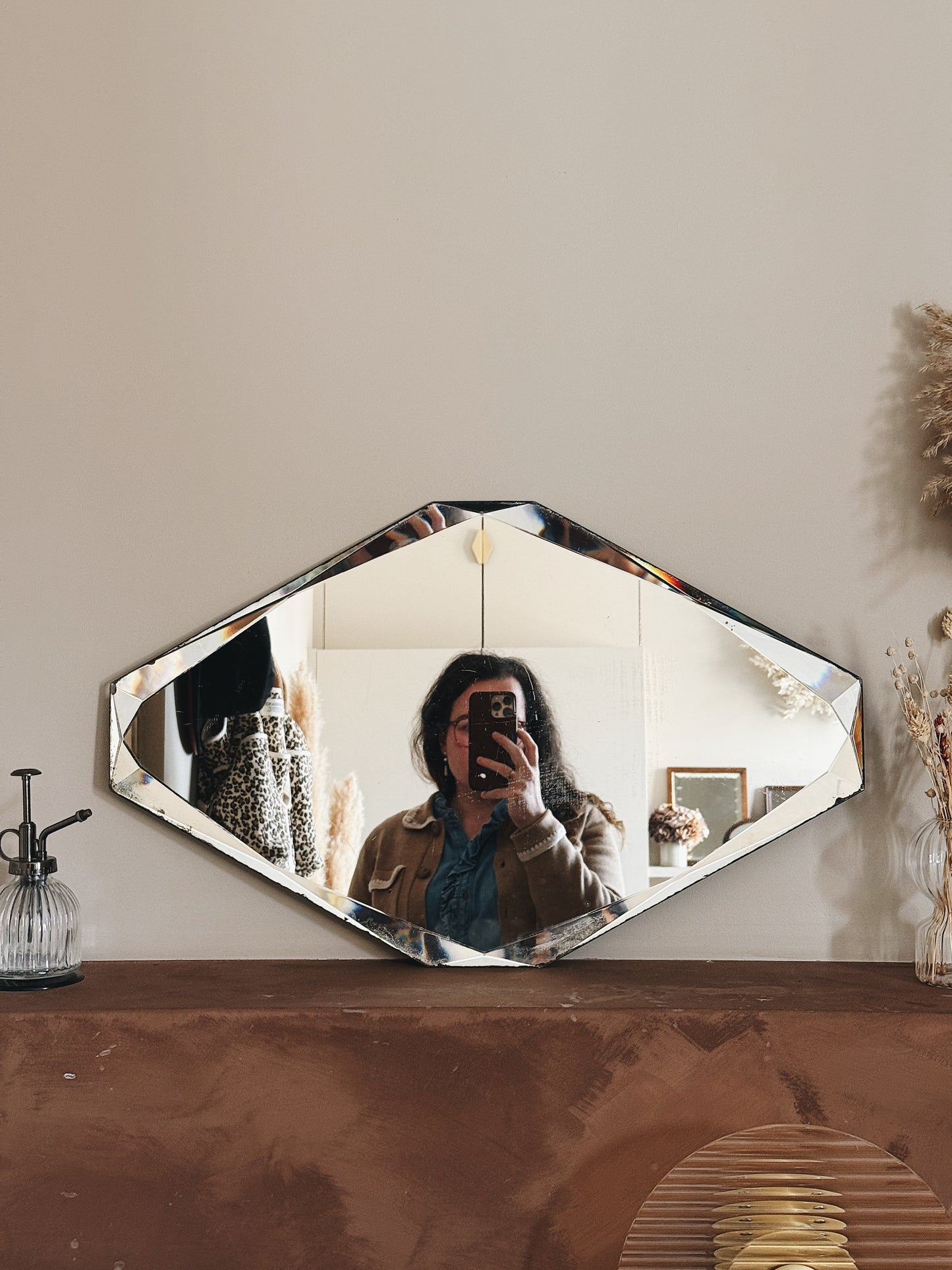 Miroir ancien biseauté — Pierrette