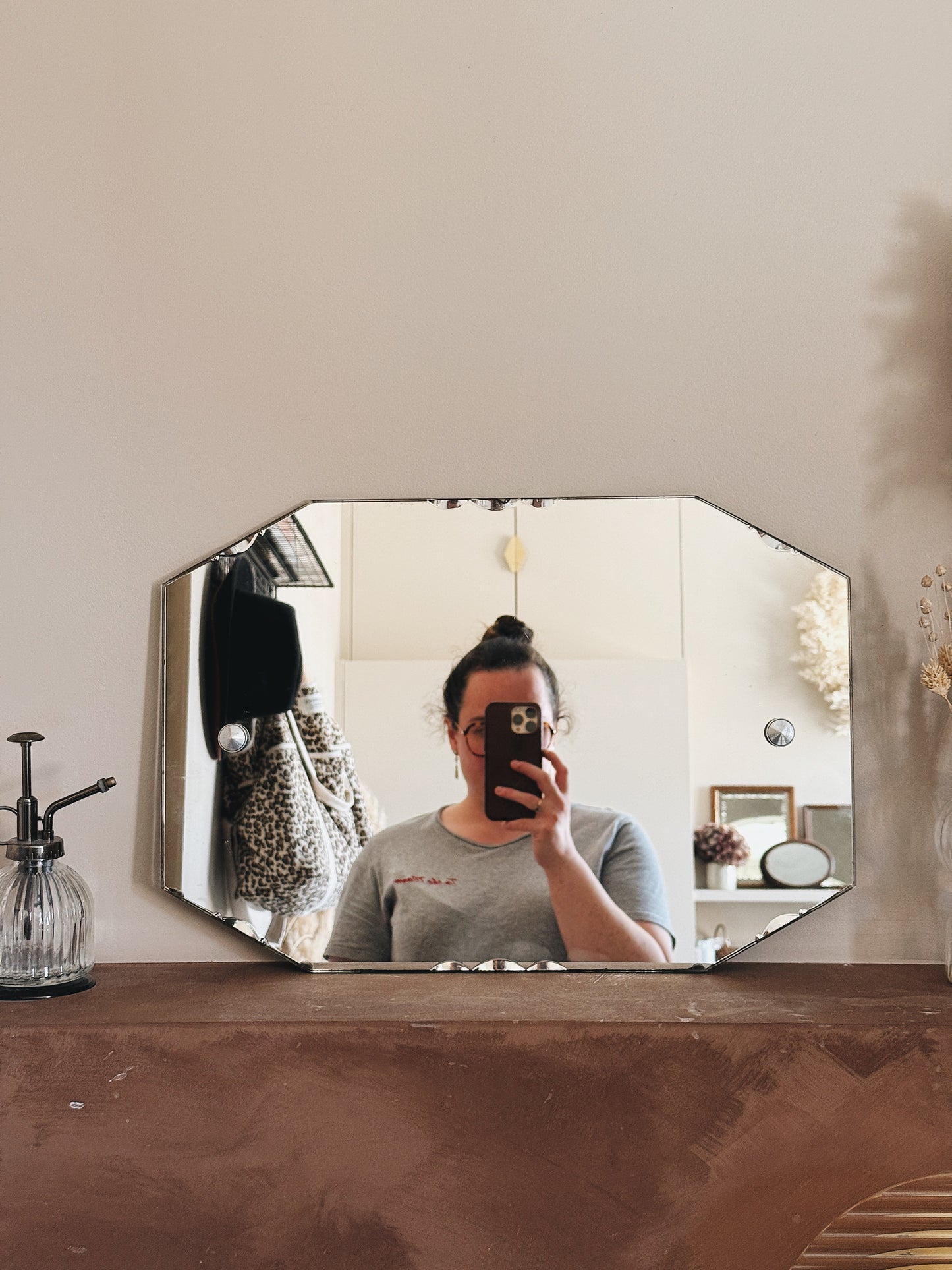 Miroir ancien biseauté — Blanche