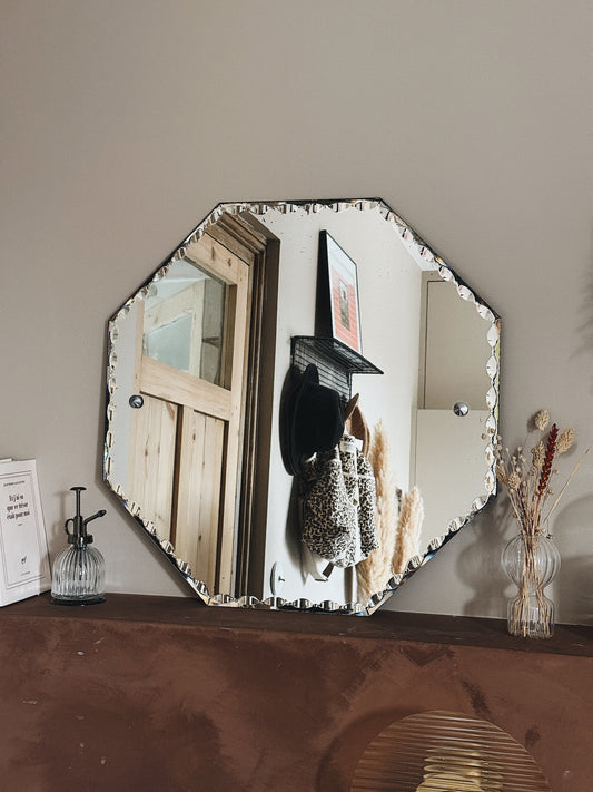 Miroir hexagonal ancien biseauté — Suzon