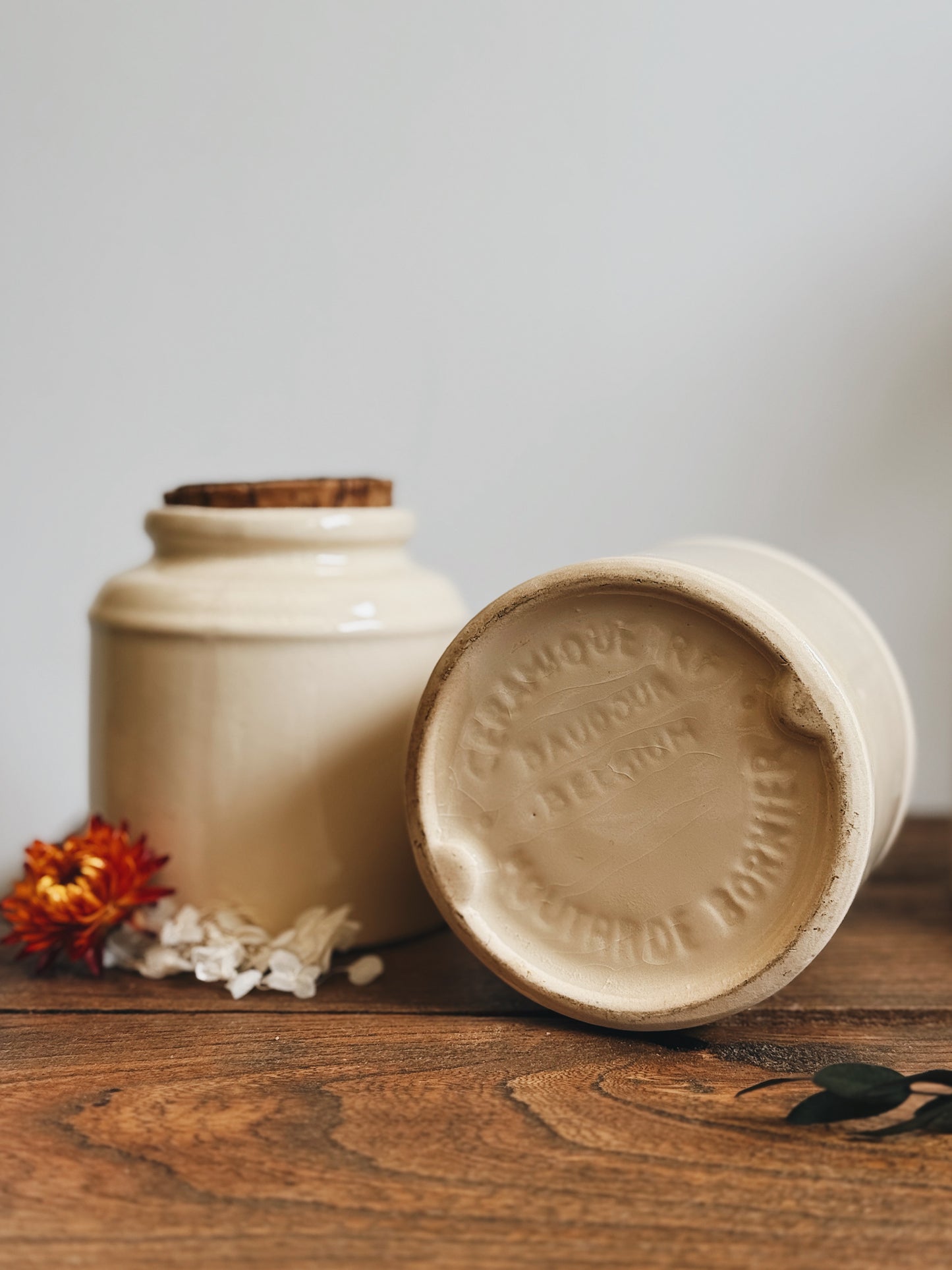 Anciens pots à moutarde en grès — Anselme