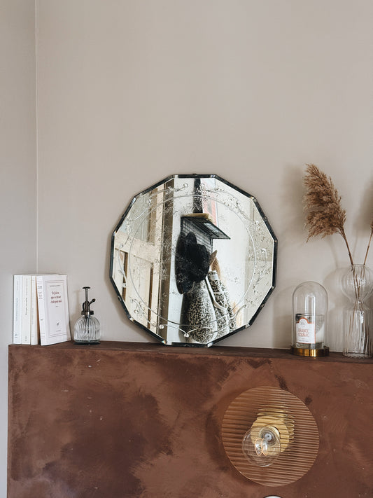 Miroir rond ancien biseauté — Lucrèce