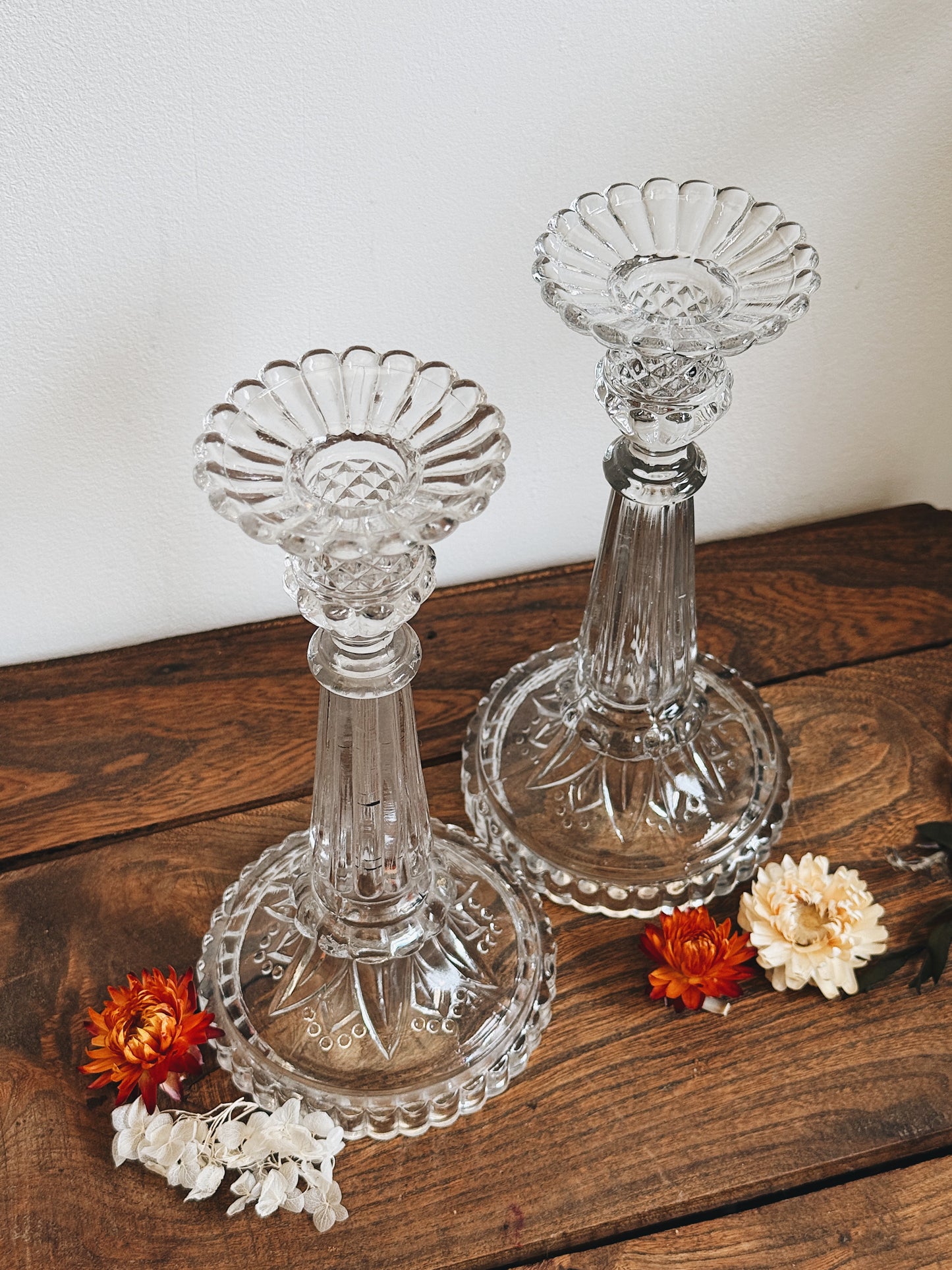 2 Bougeoirs en verre — Andrea