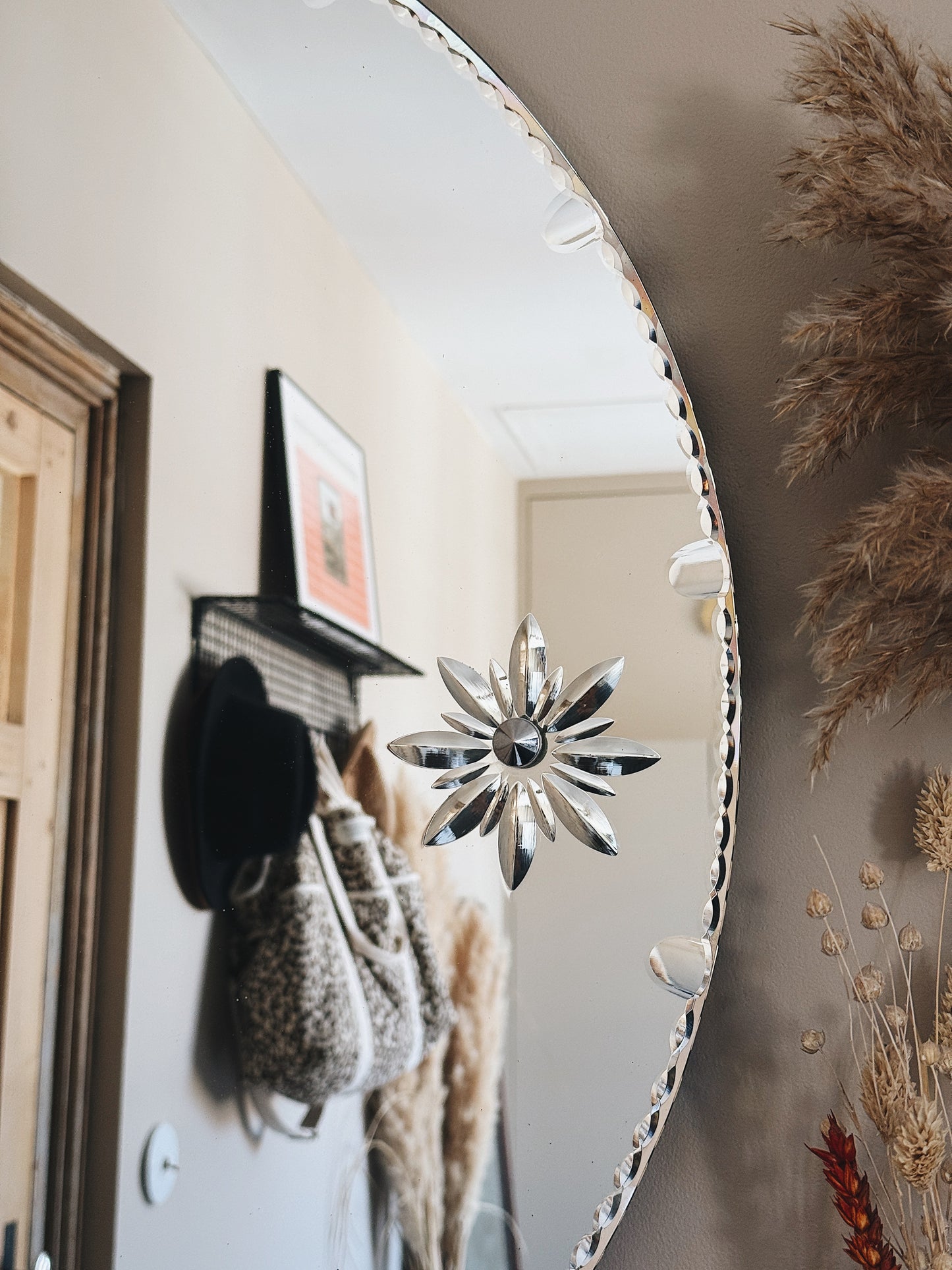 Miroir rond ancien biseauté — Paula