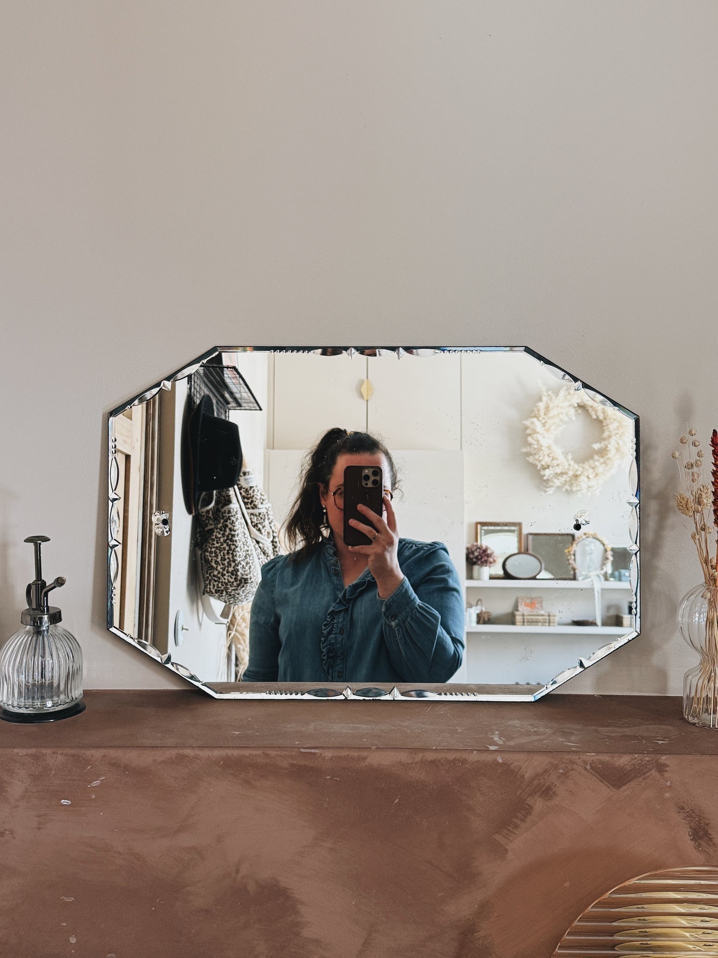 Miroir ancien biseauté — Charline