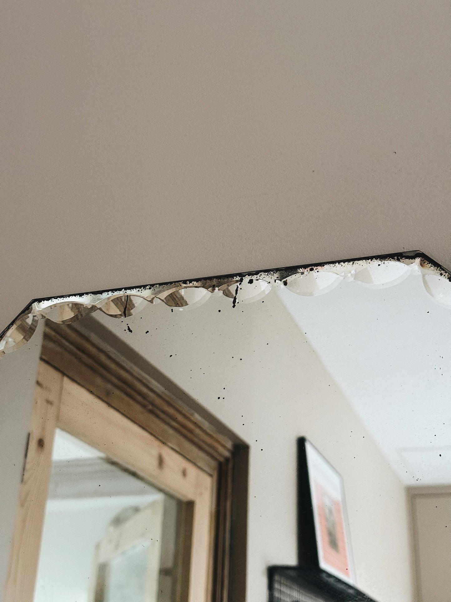 Miroir hexagonal ancien biseauté — Suzon