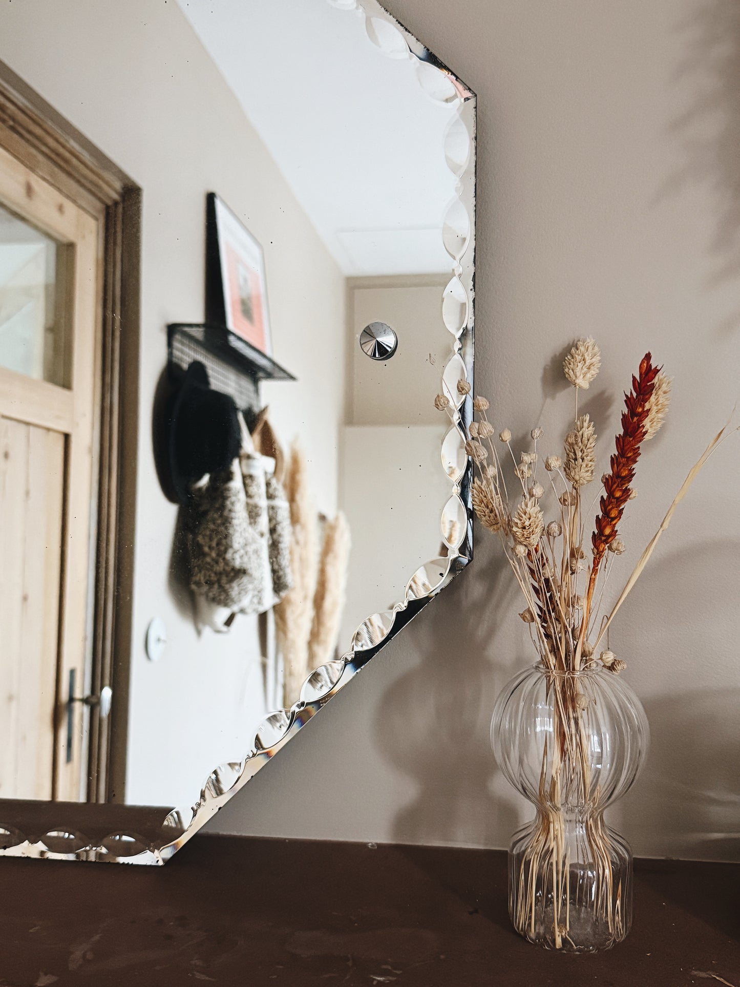 Miroir hexagonal ancien biseauté — Suzon