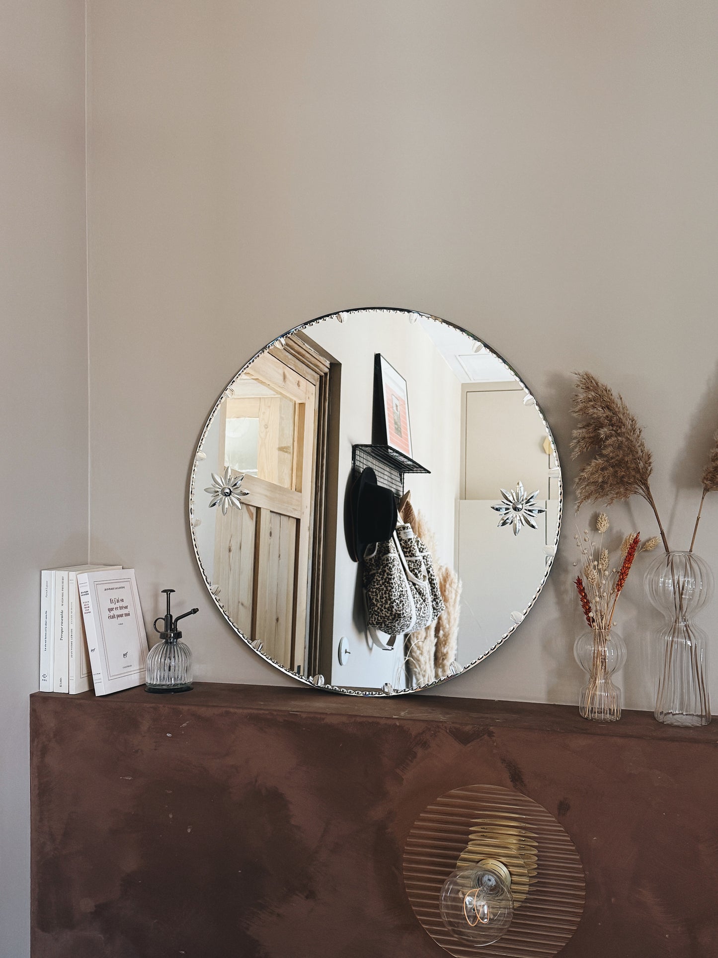 Miroir rond ancien biseauté — Paula