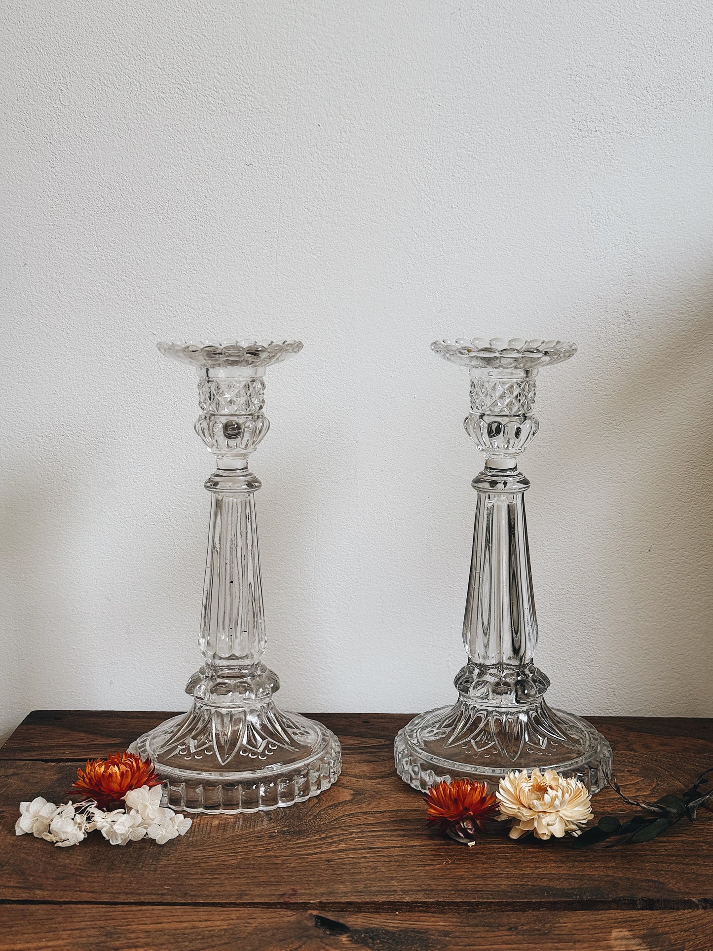 2 Bougeoirs en verre — Andrea