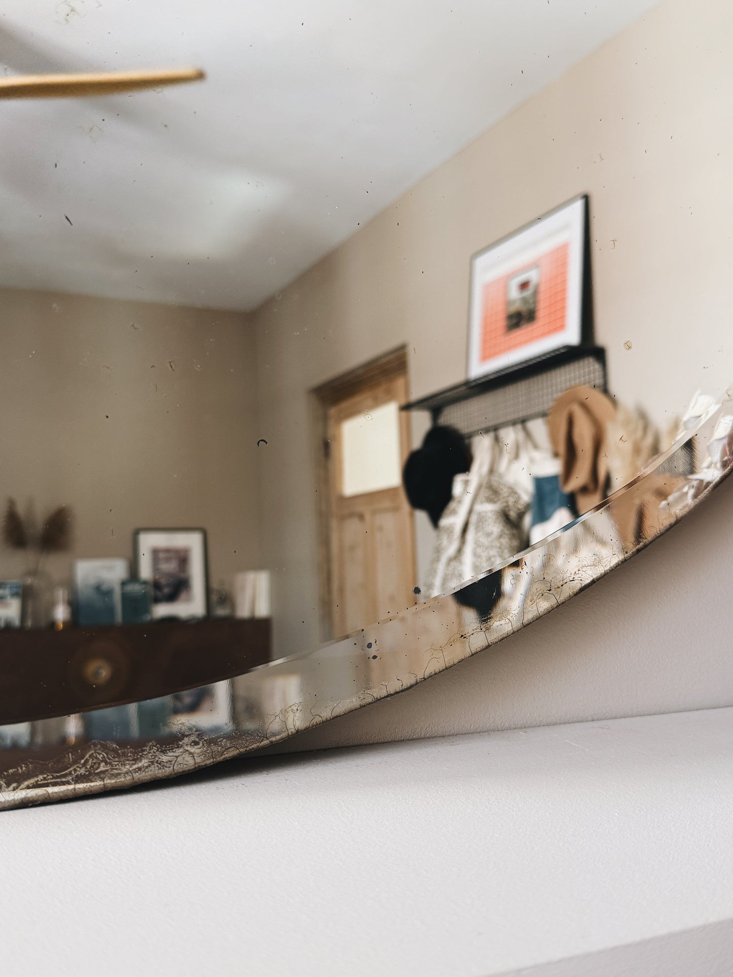 Miroir ovale ancien biseauté — Paule