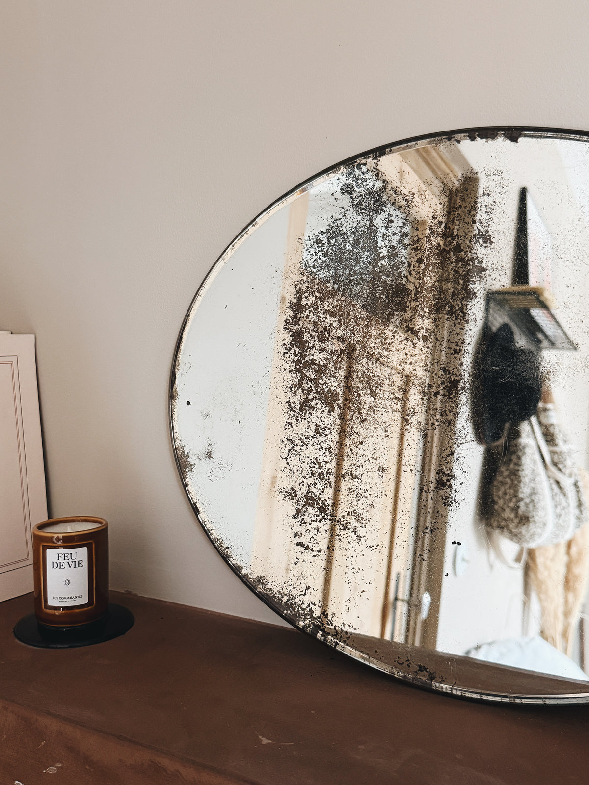 Miroir ovale ancien biseauté — Aliette