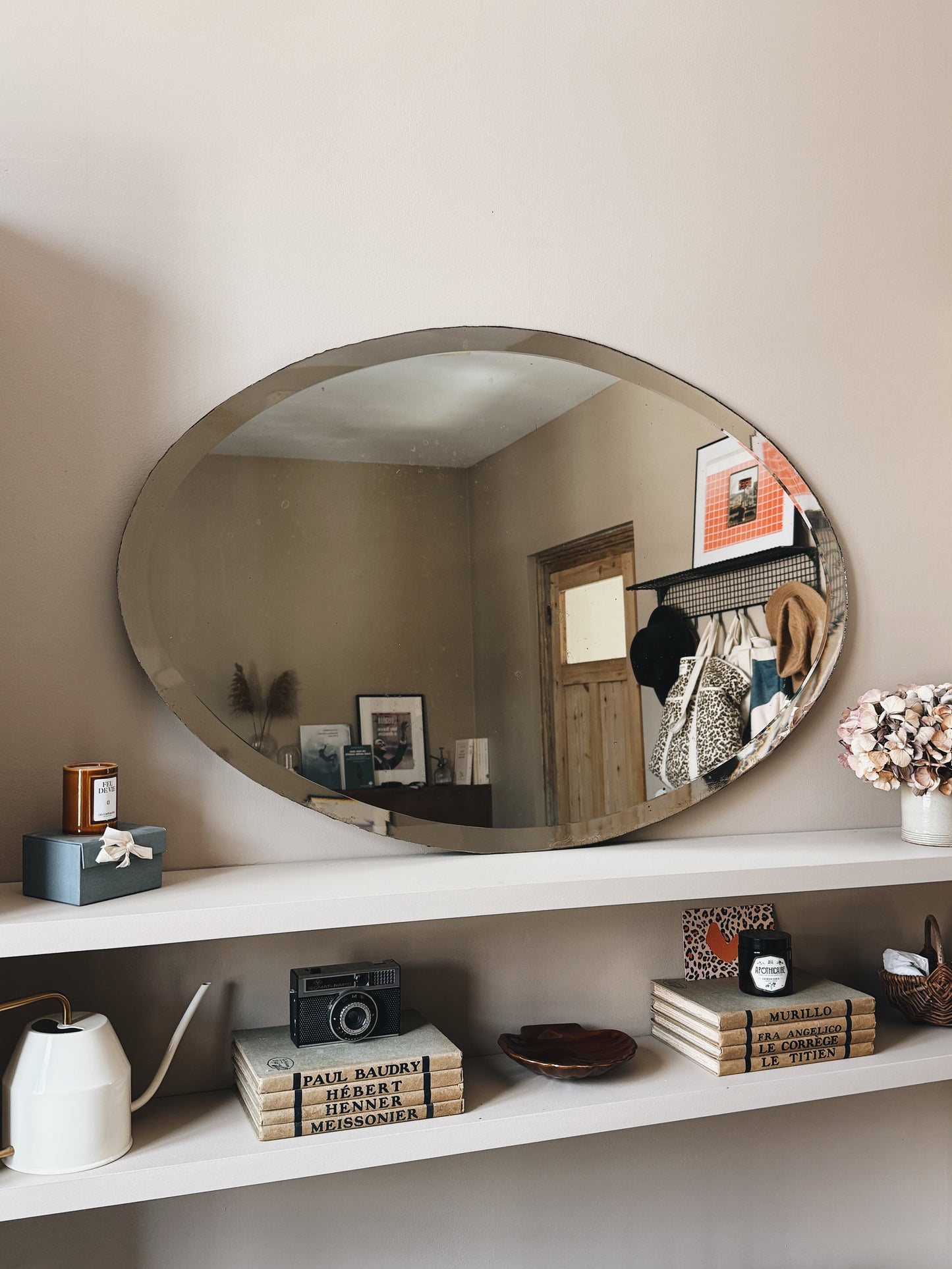 Miroir ovale ancien biseauté — Paule