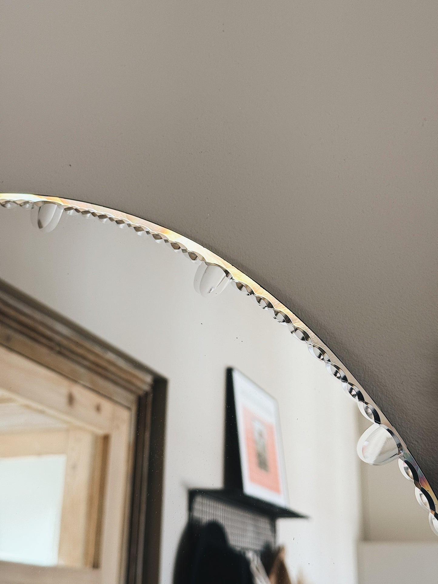 Miroir rond ancien biseauté — Paula