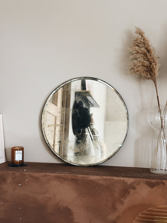 Miroir rond ancien biseauté — Janine