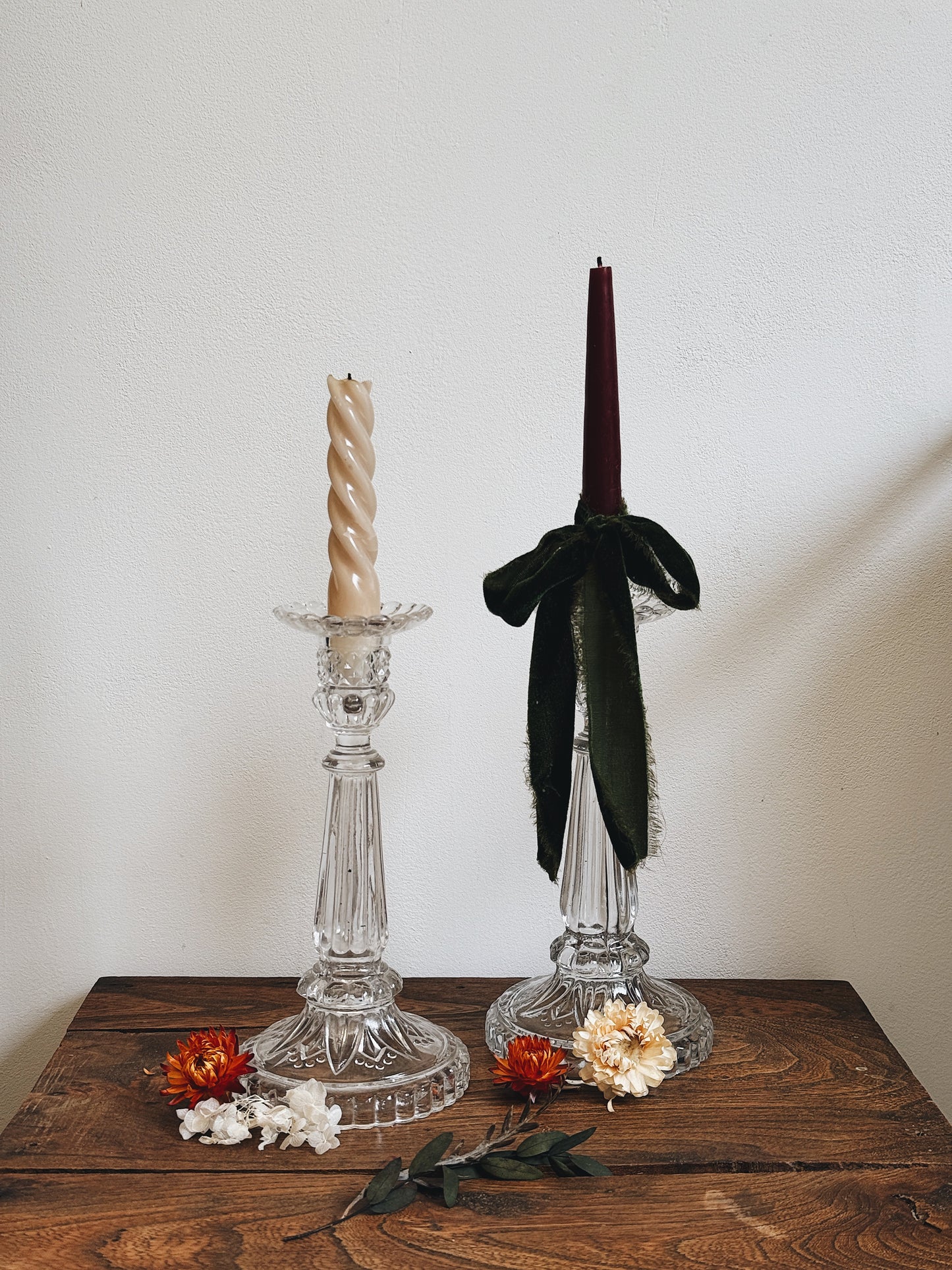 2 Bougeoirs en verre — Andrea