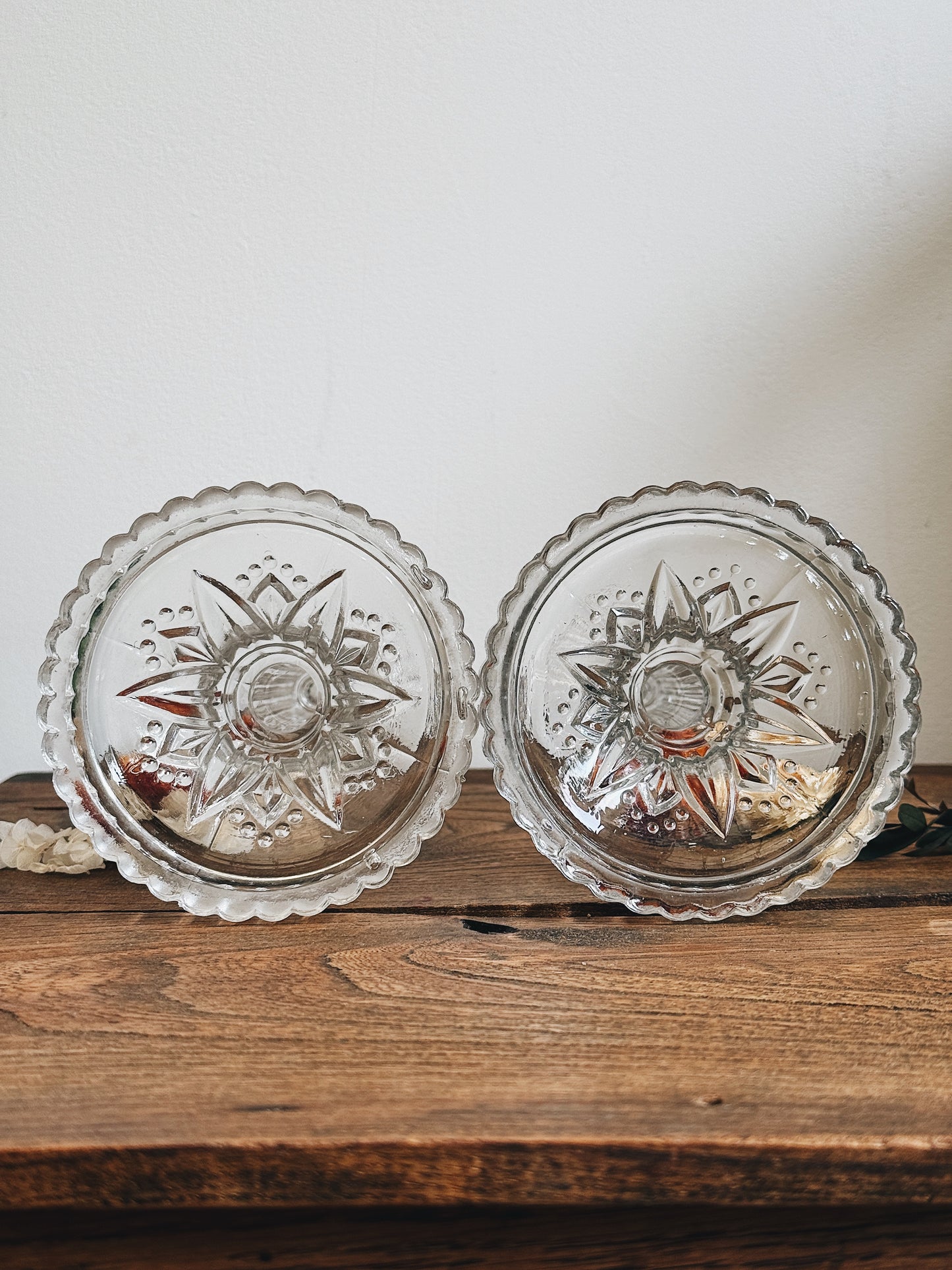 2 Bougeoirs en verre — Andrea